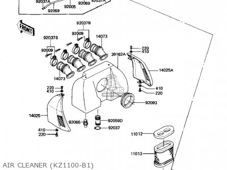 AIR CLEANER (KZ1100-B1) - KZ1100B2 GPZ 1982 USA CANADA
