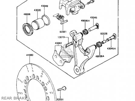 REAR BRAKE - KZ1100B2 GPZ 1982 USA CANADA