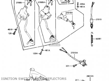 IGNITION SWITCH/LOCKS/REFLECTORS - KZ1100B2 GPZ 1982 USA CANADA