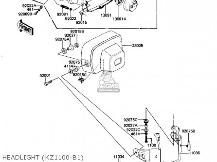 HEADLIGHT (KZ1100-B1) - KZ1100B2 GPZ 1982 USA CANADA