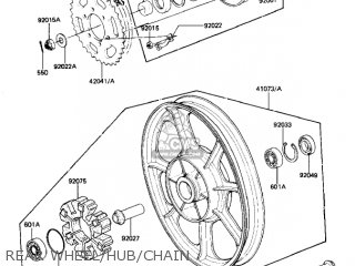 REAR WHEEL/HUB/CHAIN - KZ1100B2 GPZ 1982 USA CANADA