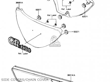 SIDE COVERS/CHAIN COVER - KZ1100B2 GPZ 1982 USA CANADA