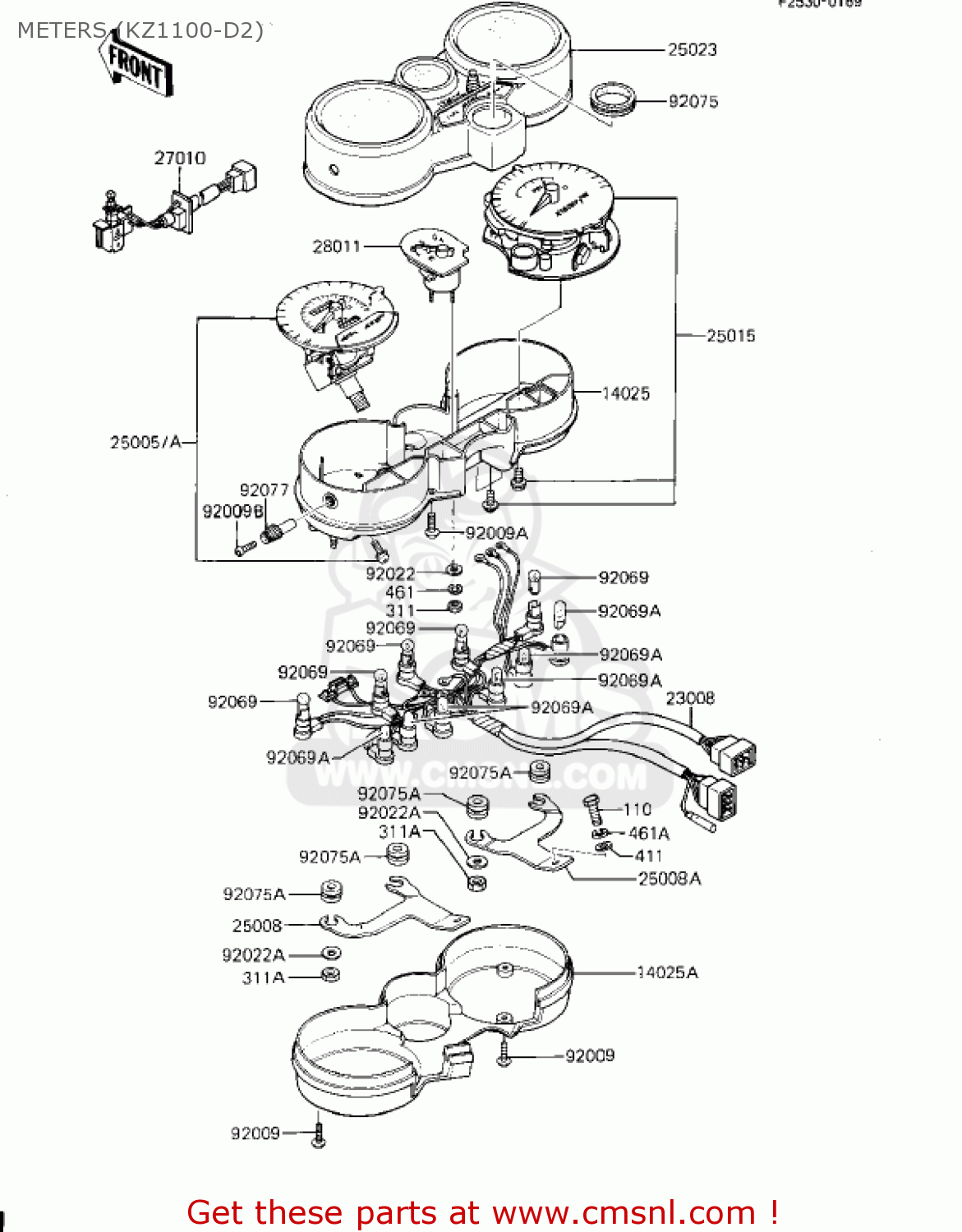 METERS (KZ1100-D2) KZ1100D1 SPECTRE 1982 USA CANADA