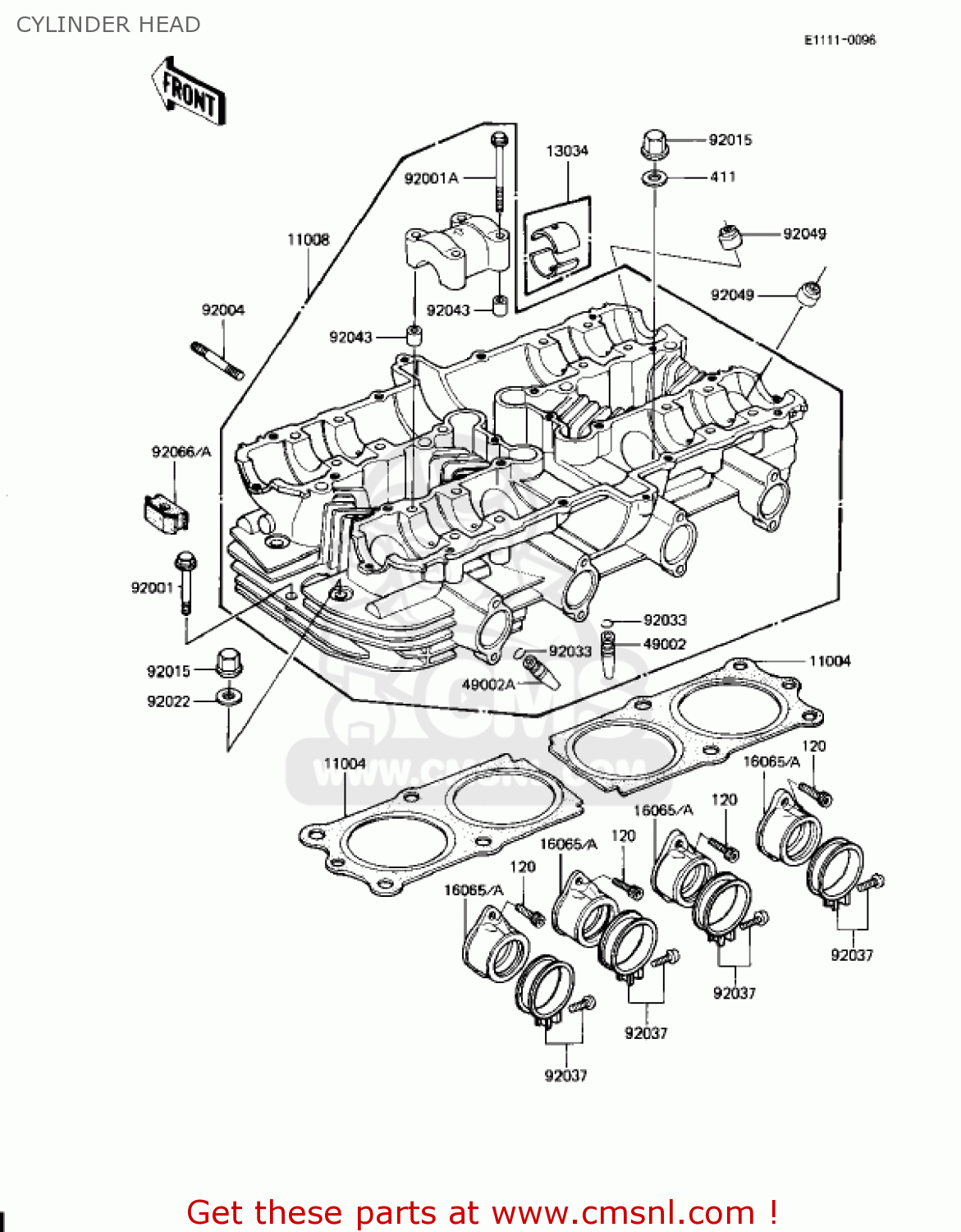 CYLINDER HEAD KZ1100D1 SPECTRE 1982 USA CANADA