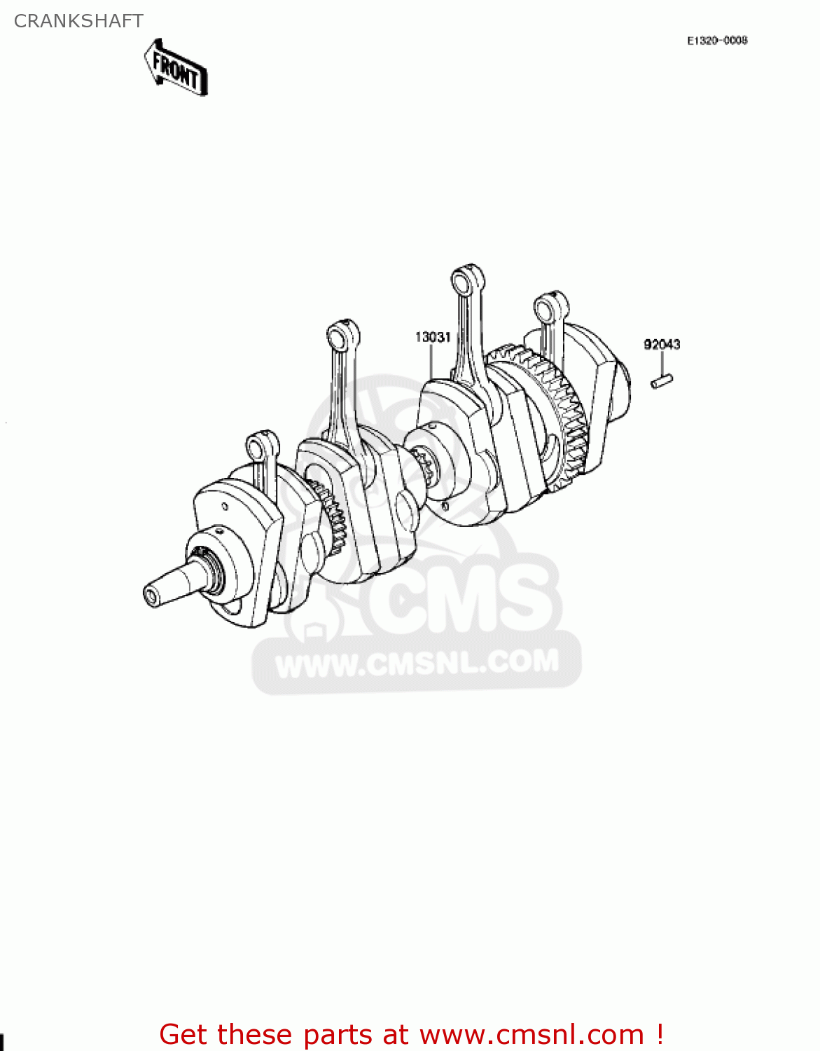 CRANKSHAFT KZ1100D1 SPECTRE 1982 USA CANADA