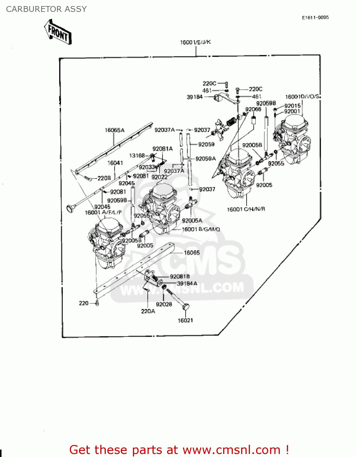 CARBURETOR ASSY KZ1100D1 SPECTRE 1982 USA CANADA