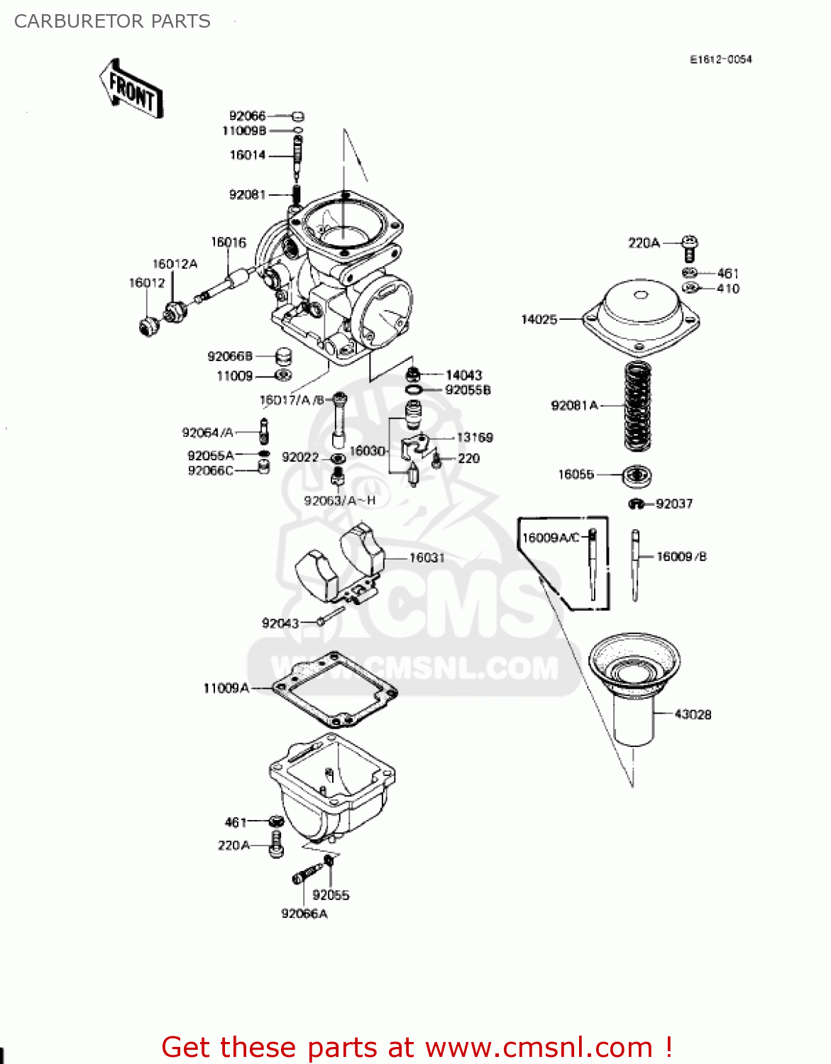 CARBURETOR PARTS KZ1100D1 SPECTRE 1982 USA CANADA