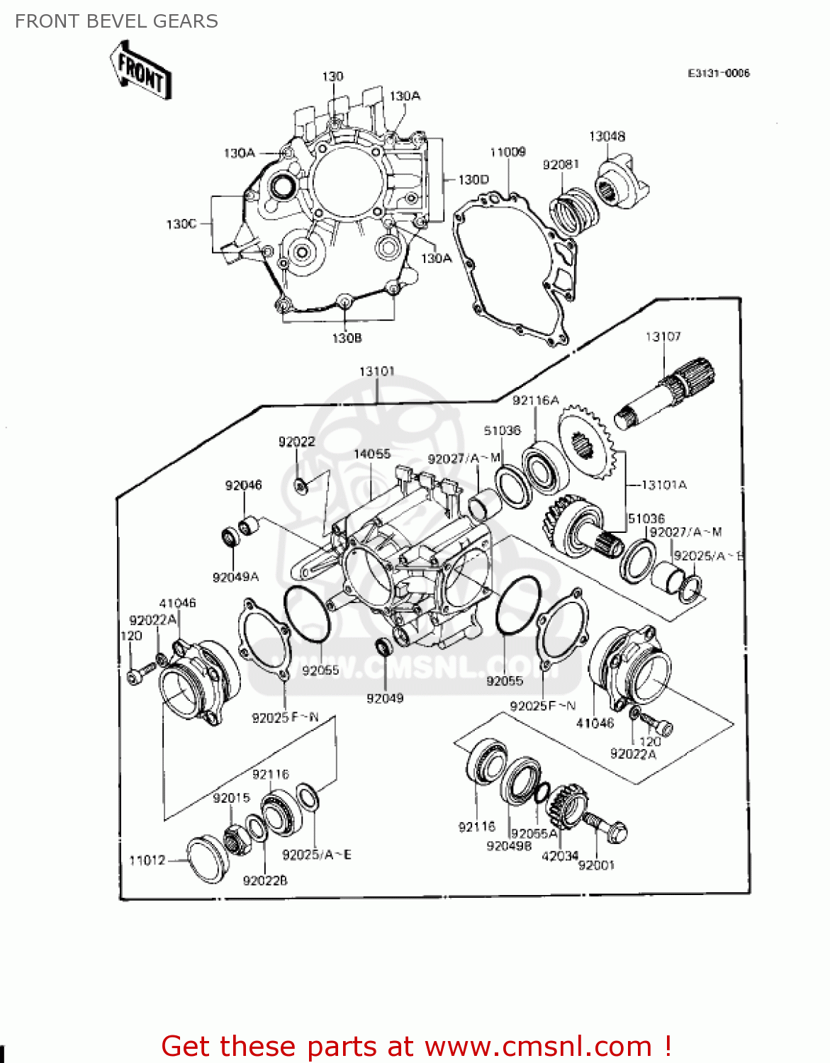FRONT BEVEL GEARS KZ1100D1 SPECTRE 1982 USA CANADA