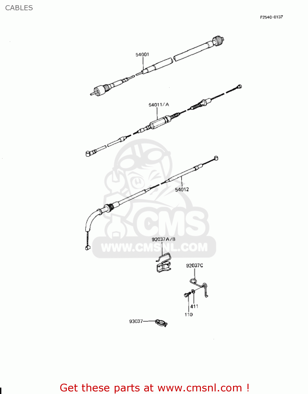 CABLES KZ1100D1 SPECTRE 1982 USA CANADA