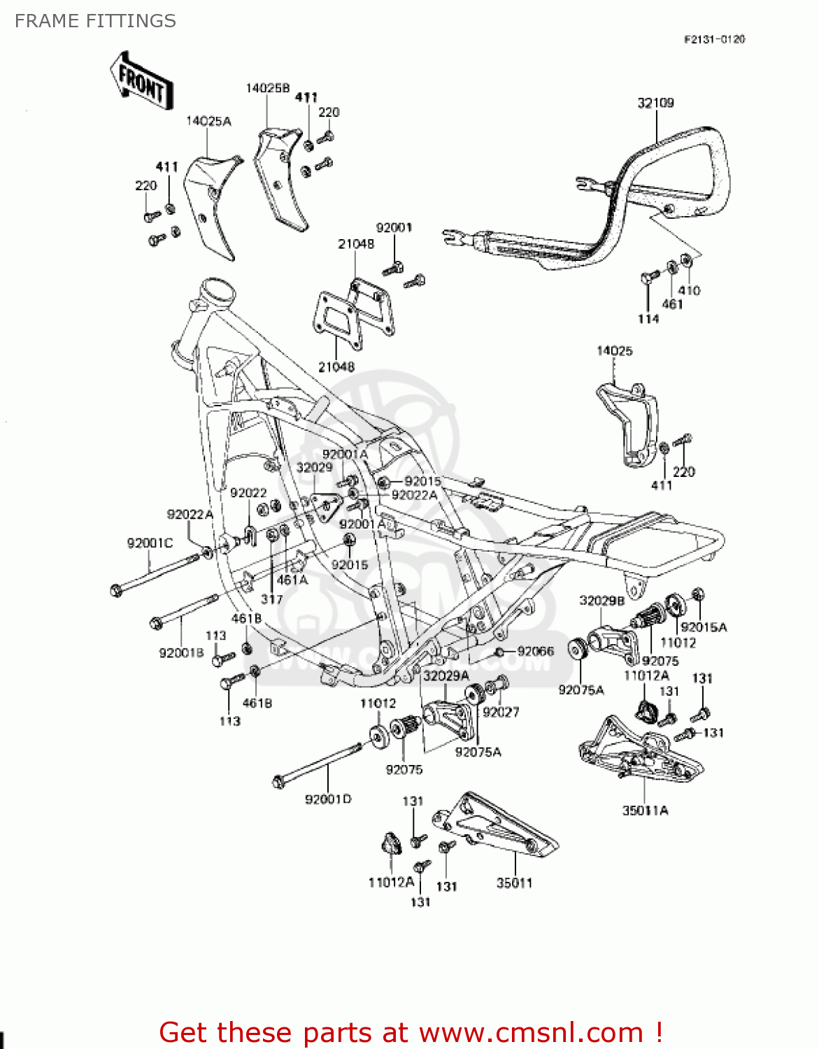 FRAME FITTINGS KZ1100D1 SPECTRE 1982 USA CANADA