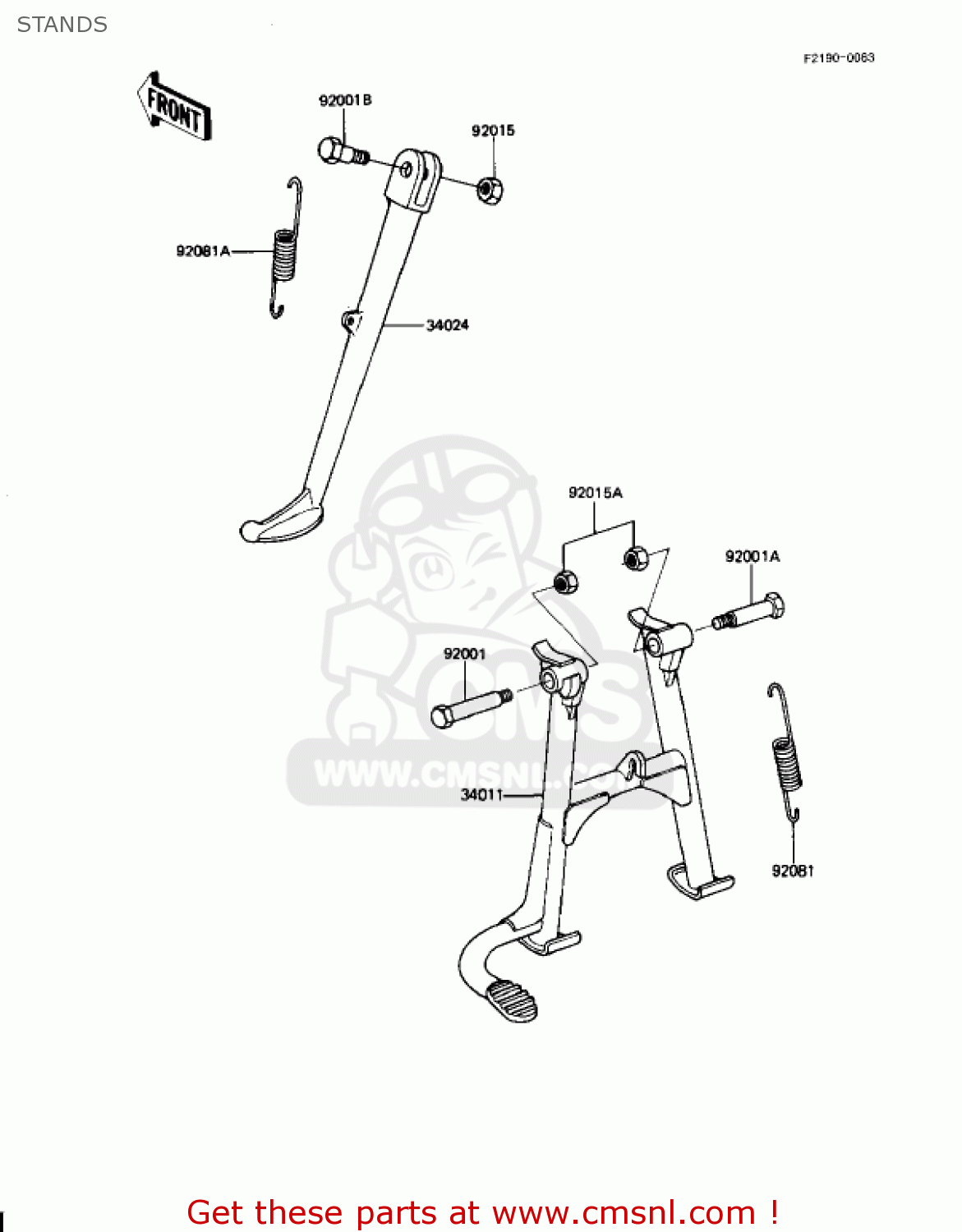 STANDS KZ1100D1 SPECTRE 1982 USA CANADA