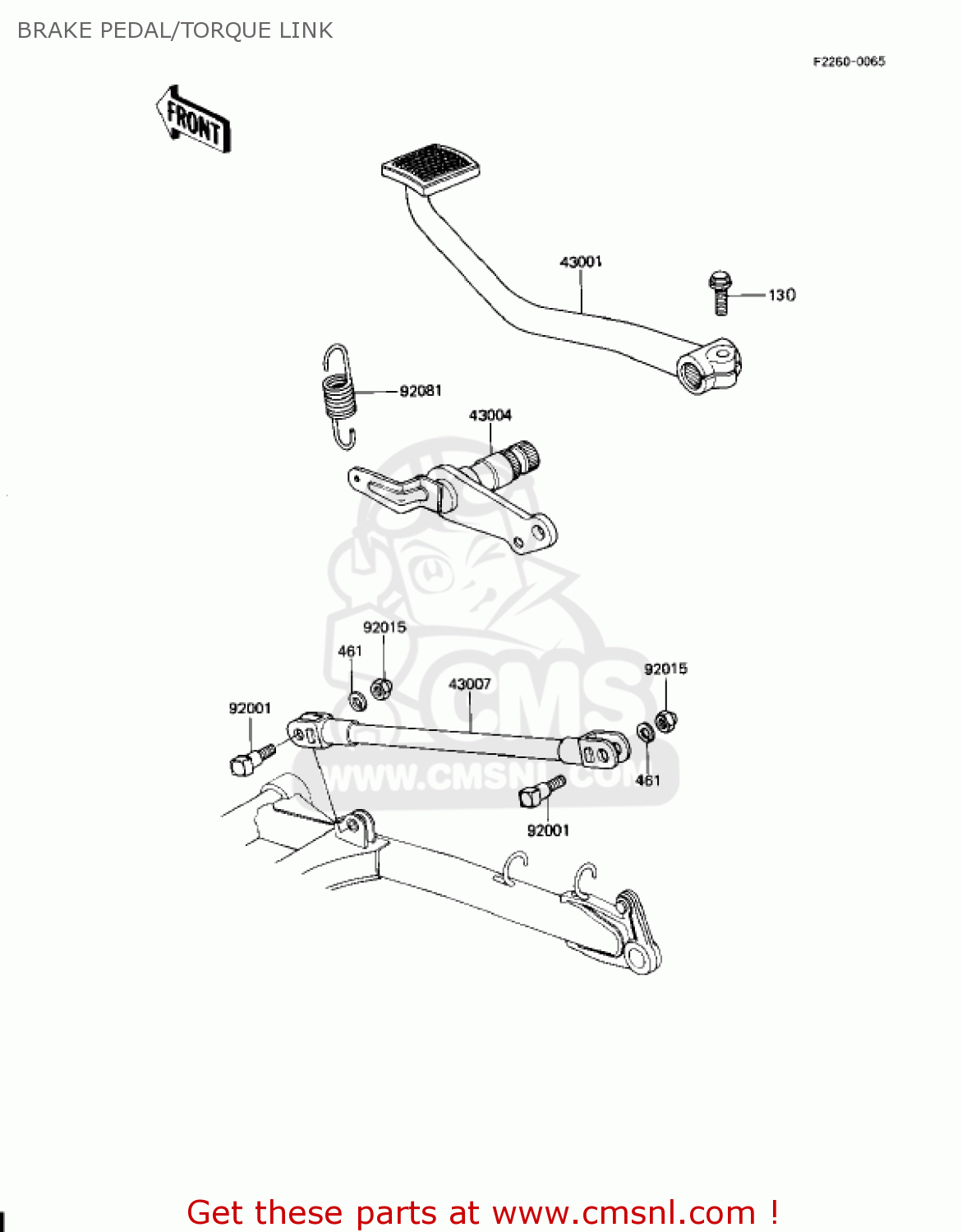 BRAKE PEDAL/TORQUE LINK KZ1100D1 SPECTRE 1982 USA CANADA