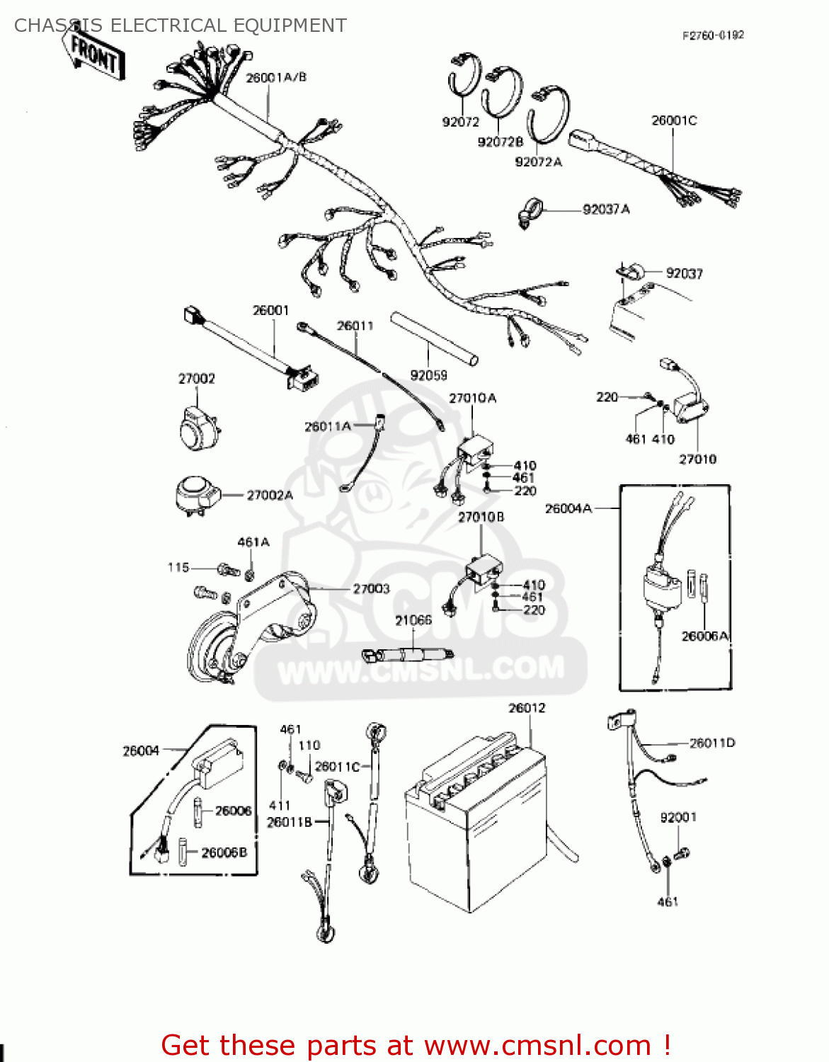 CHASSIS ELECTRICAL EQUIPMENT KZ1100D1 SPECTRE 1982 USA CANADA