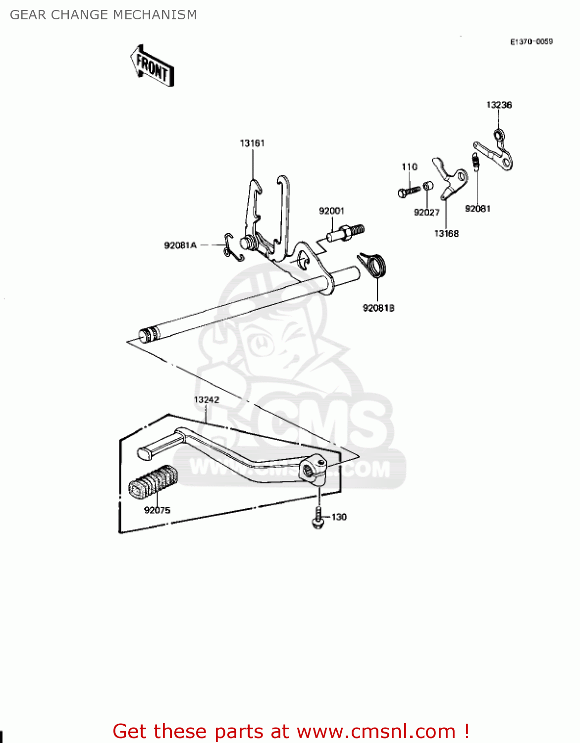 GEAR CHANGE MECHANISM KZ1100D1 SPECTRE 1982 USA CANADA