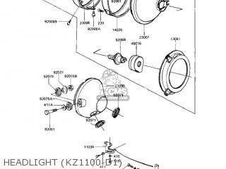 HEADLIGHT (KZ1100-D1) - KZ1100D1 SPECTRE 1982 USA CANADA