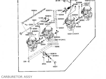 CARBURETOR ASSY - KZ1100D1 SPECTRE 1982 USA CANADA