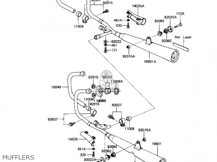 MUFFLERS - KZ1100D1 SPECTRE 1982 USA CANADA
