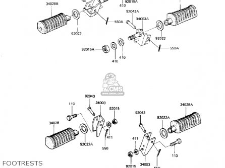 FOOTRESTS - KZ1100D1 SPECTRE 1982 USA CANADA