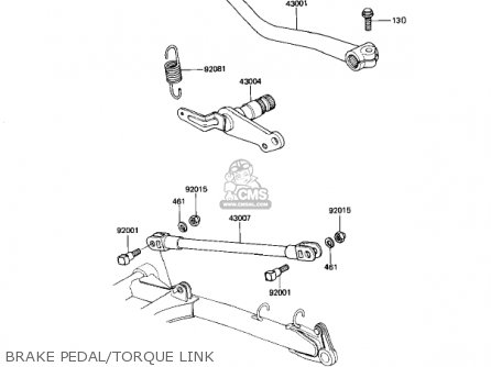 BRAKE PEDAL/TORQUE LINK - KZ1100D1 SPECTRE 1982 USA CANADA