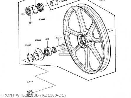 FRONT WHEEL/HUB (KZ1100-D1) - KZ1100D1 SPECTRE 1982 USA CANADA