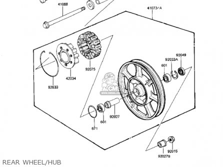 REAR WHEEL/HUB - KZ1100D1 SPECTRE 1982 USA CANADA
