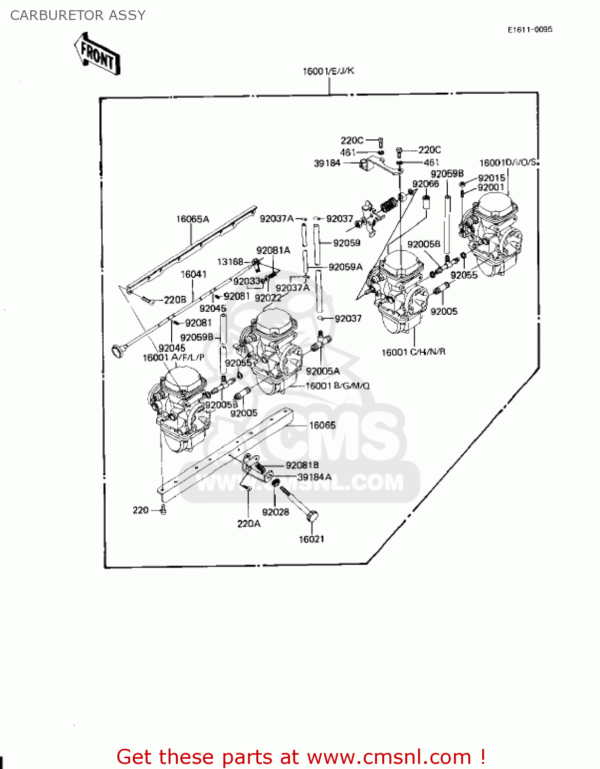 CARBURETOR ASSY KZ1100D2 SPECTRE 1983 USA CANADA
