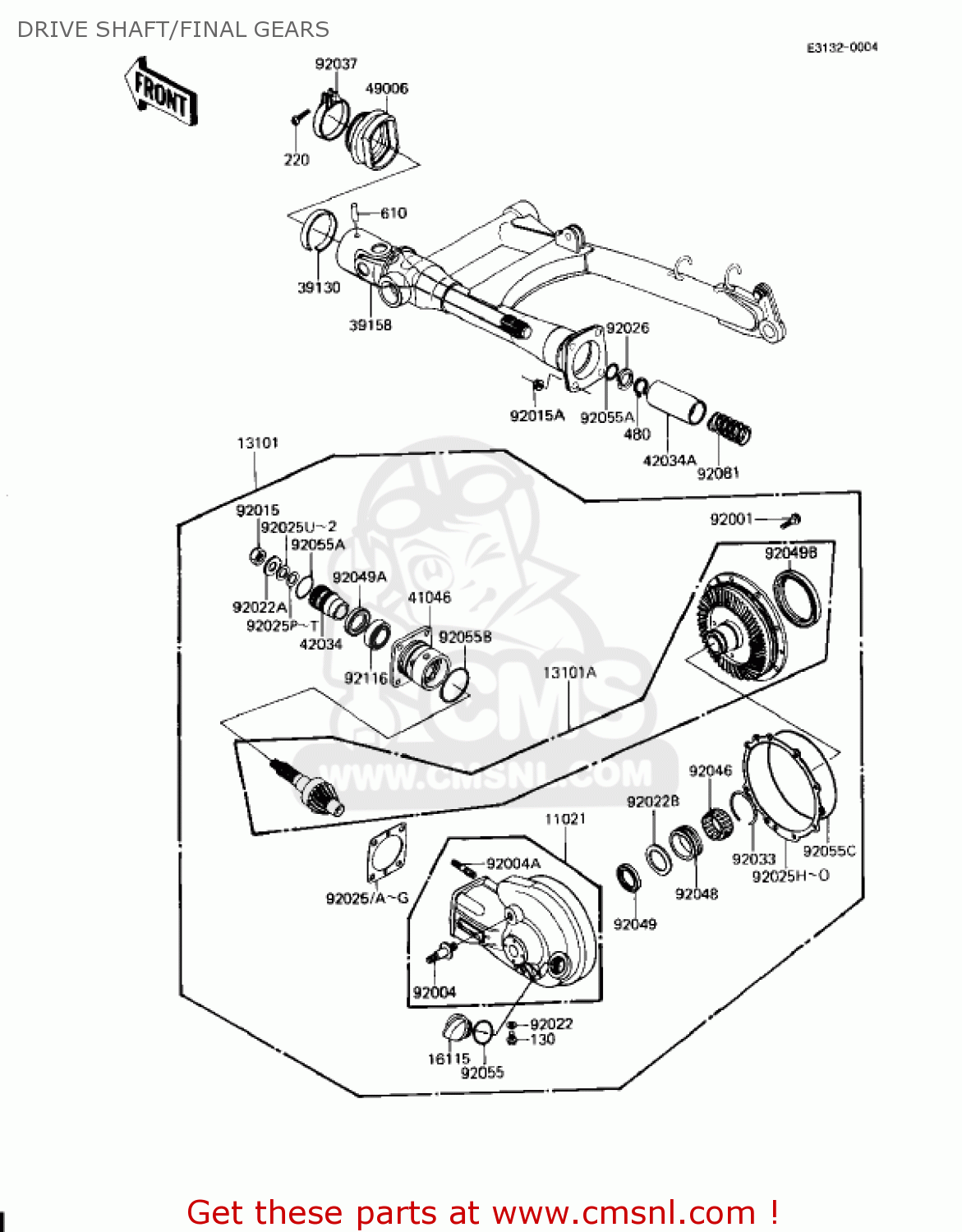 DRIVE SHAFT/FINAL GEARS KZ1100D2 SPECTRE 1983 USA CANADA