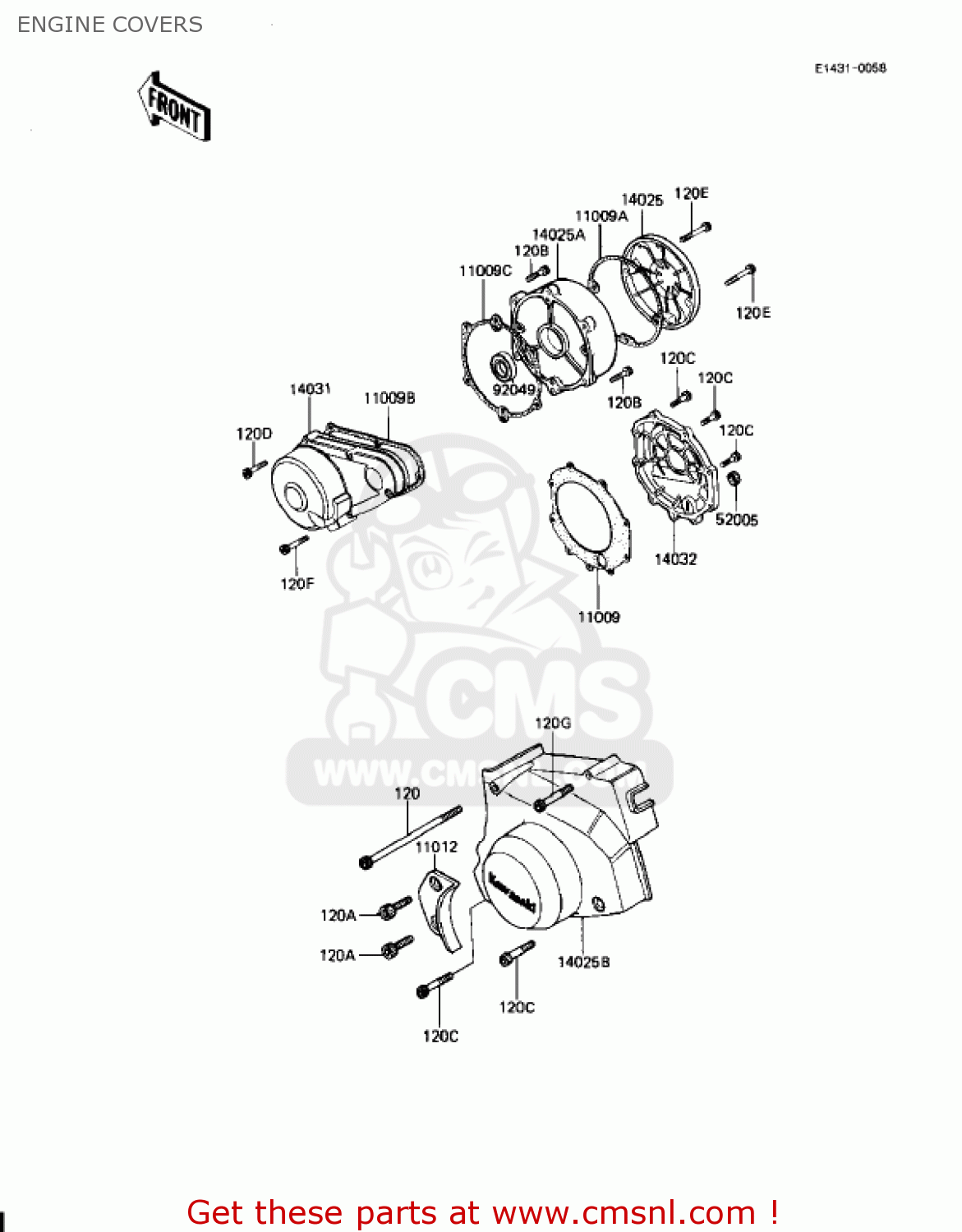 ENGINE COVERS KZ1100D2 SPECTRE 1983 USA CANADA