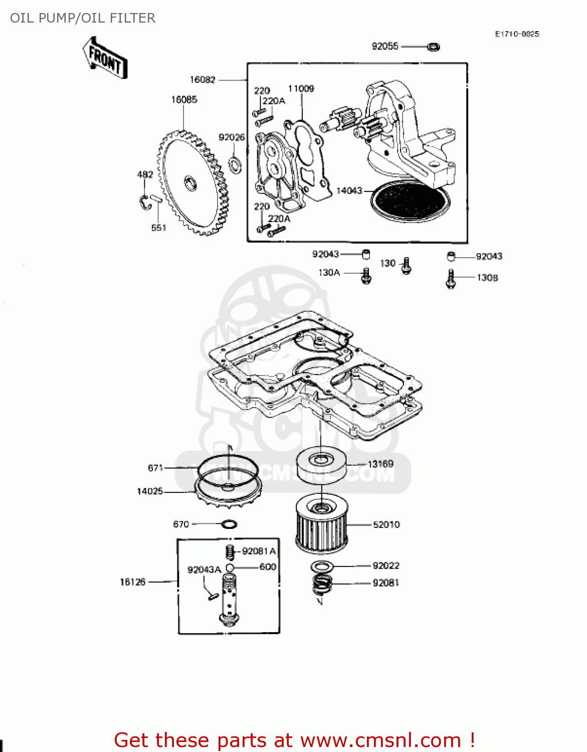 OIL PUMP/OIL FILTER KZ1100D2 SPECTRE 1983 USA CANADA
