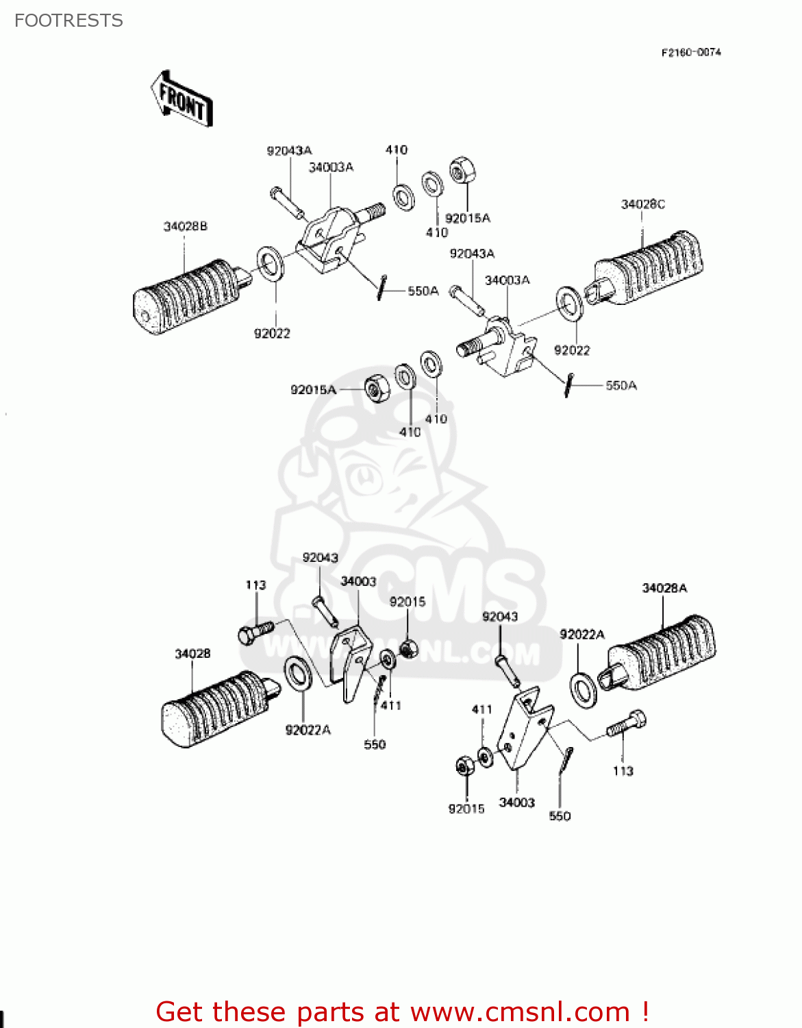 FOOTRESTS KZ1100D2 SPECTRE 1983 USA CANADA