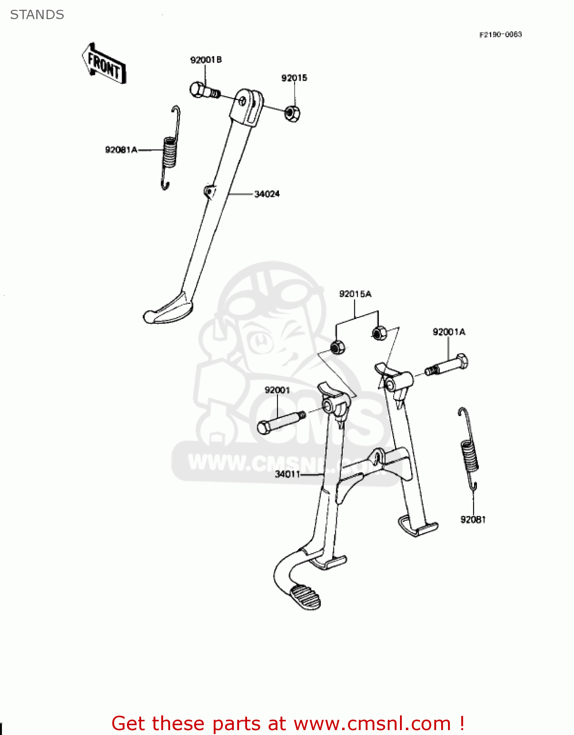 STANDS KZ1100D2 SPECTRE 1983 USA CANADA