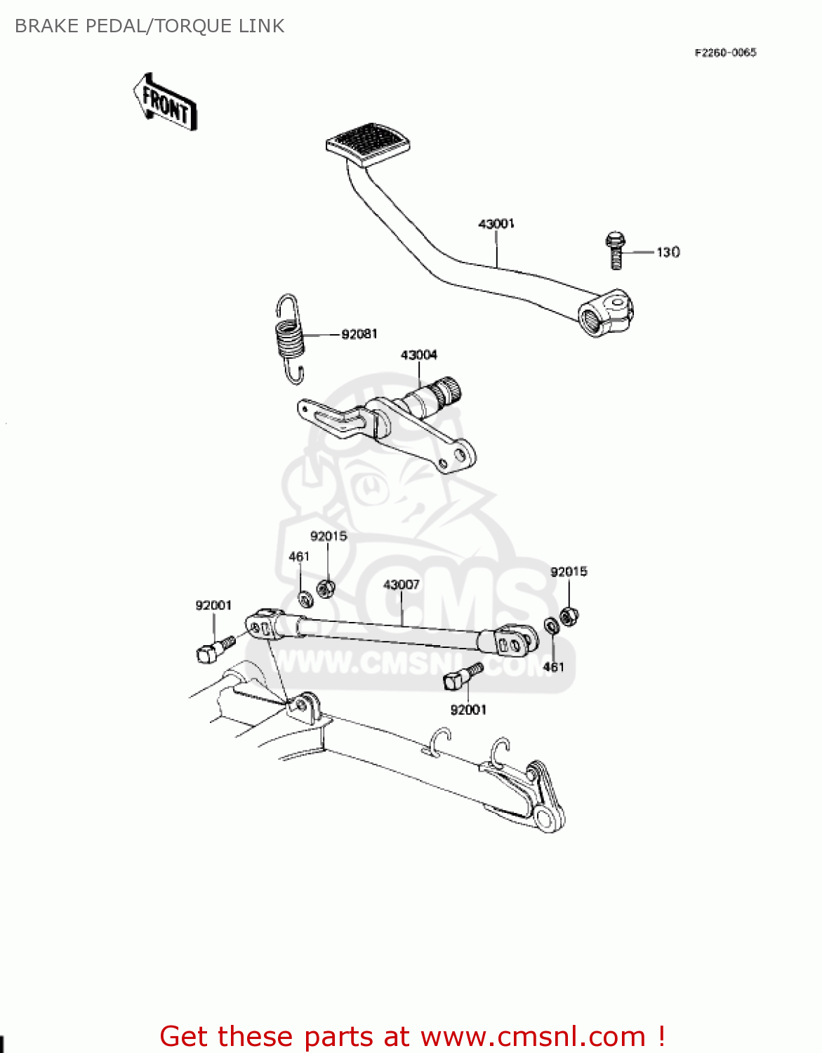 BRAKE PEDAL/TORQUE LINK KZ1100D2 SPECTRE 1983 USA CANADA