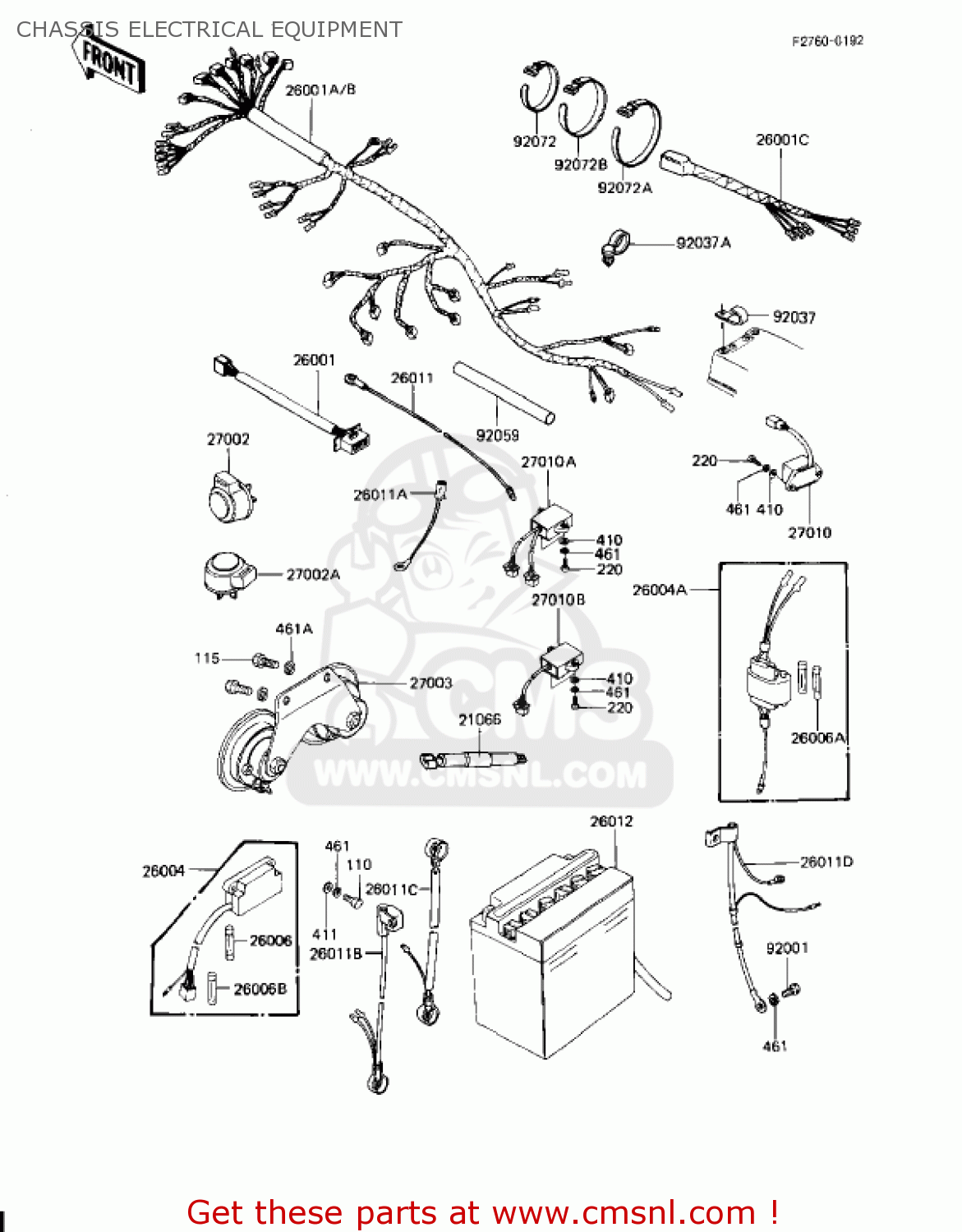 CHASSIS ELECTRICAL EQUIPMENT KZ1100D2 SPECTRE 1983 USA CANADA