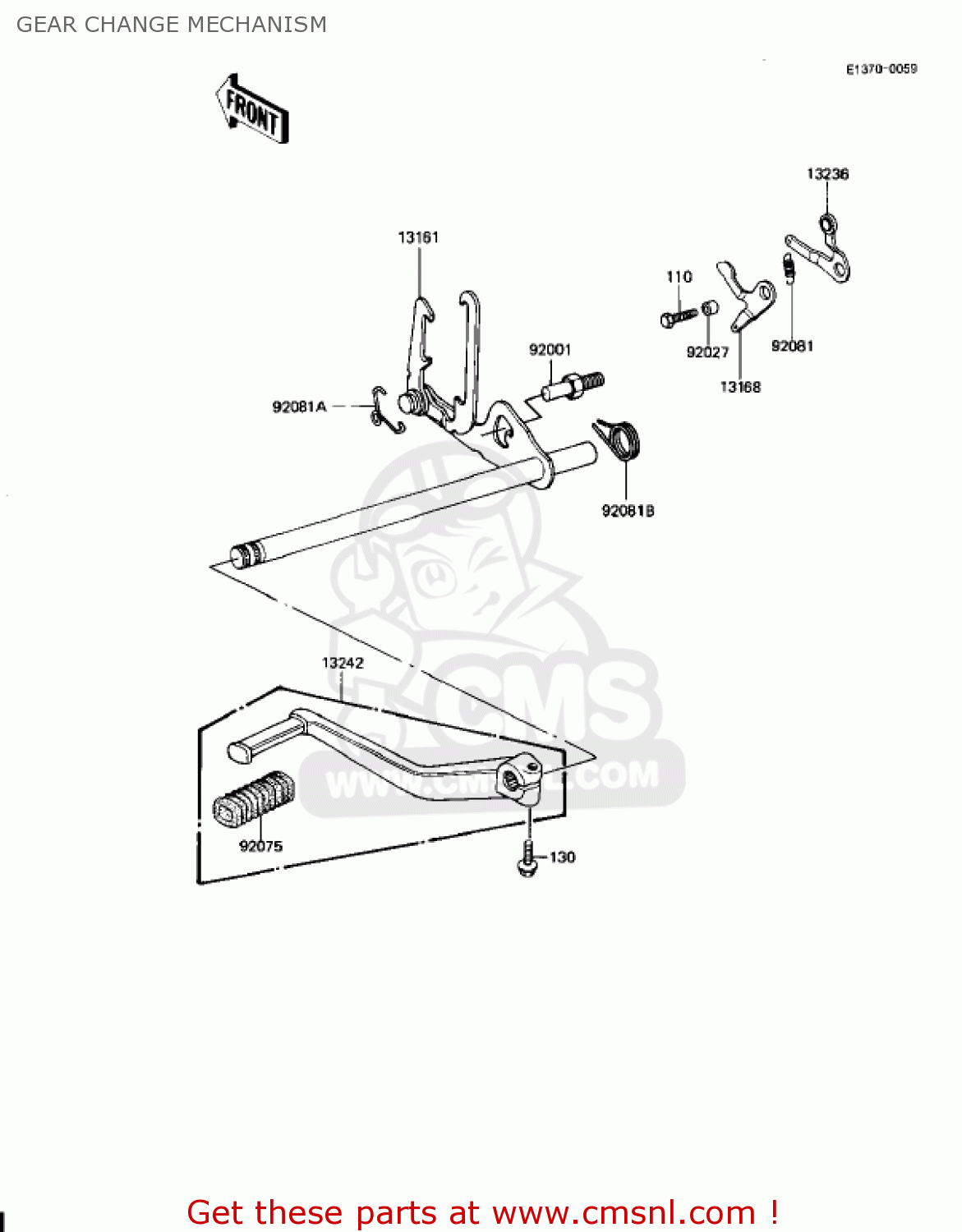 GEAR CHANGE MECHANISM KZ1100D2 SPECTRE 1983 USA CANADA