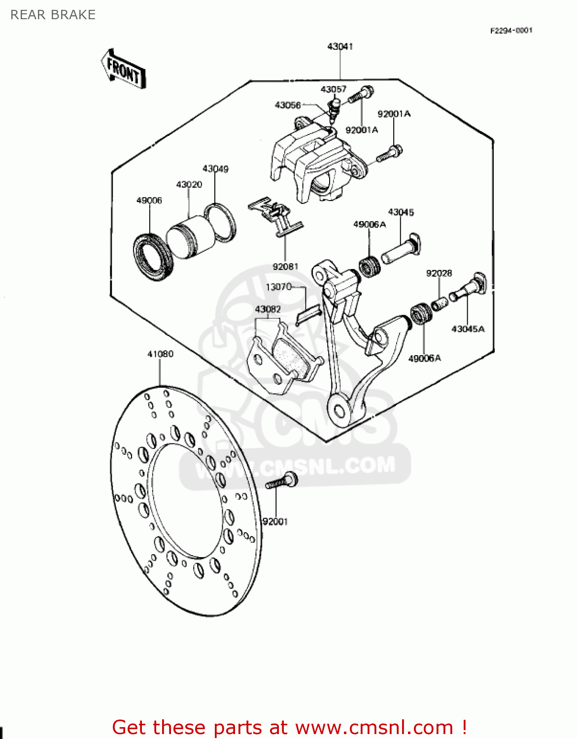 REAR BRAKE KZ1100D2 SPECTRE 1983 USA CANADA