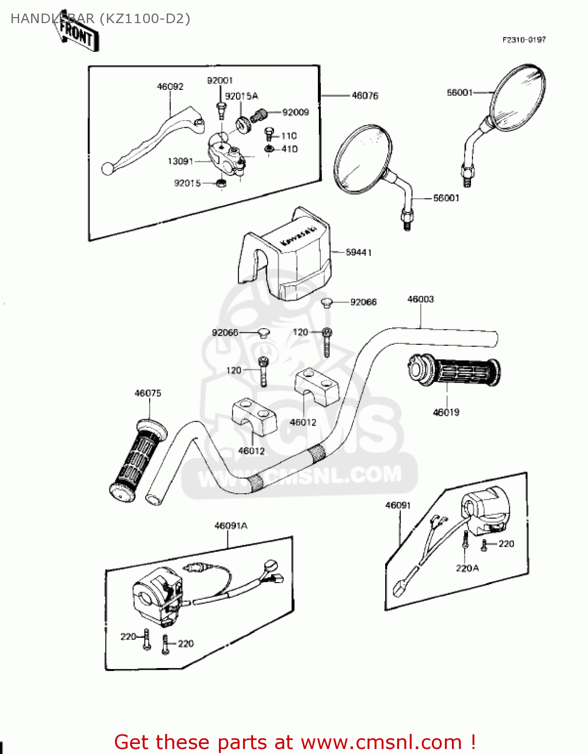 HANDLEBAR (KZ1100-D2) KZ1100D2 SPECTRE 1983 USA CANADA