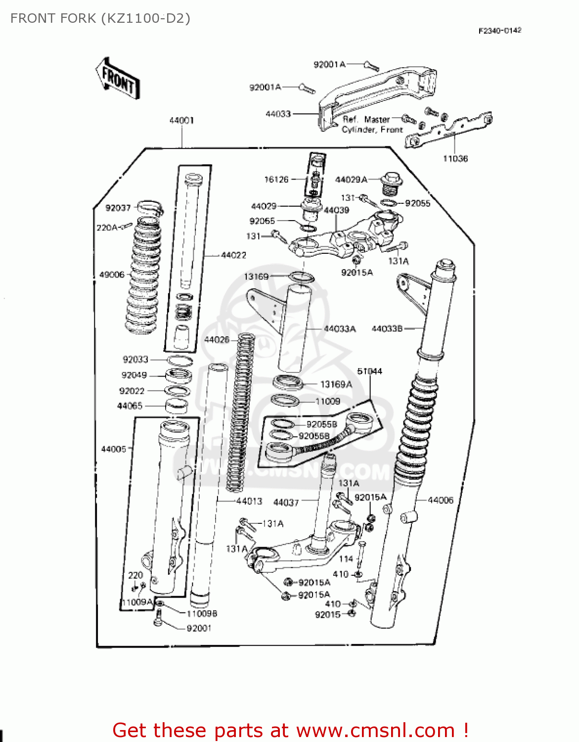 FRONT FORK (KZ1100-D2) KZ1100D2 SPECTRE 1983 USA CANADA