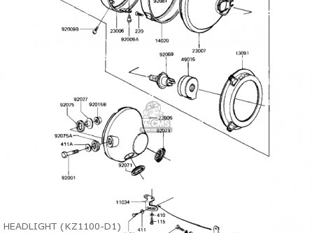 HEADLIGHT (KZ1100-D1) - KZ1100D2 SPECTRE 1983 USA CANADA