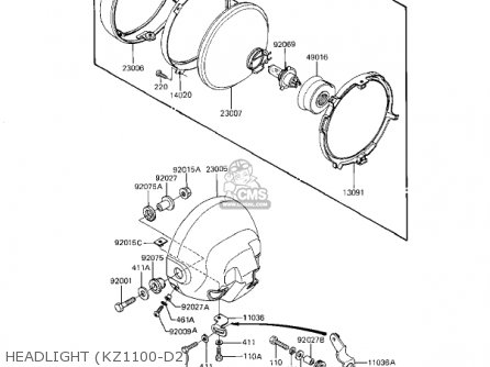 HEADLIGHT (KZ1100-D2) - KZ1100D2 SPECTRE 1983 USA CANADA