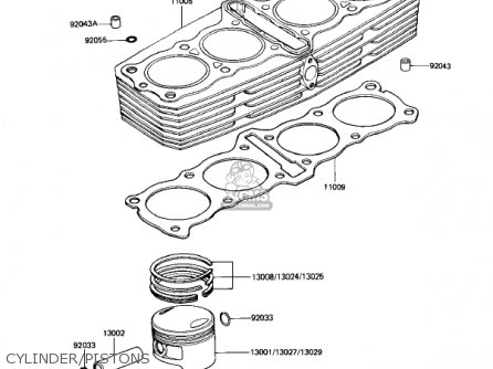 CYLINDER/PISTONS - KZ1100D2 SPECTRE 1983 USA CANADA