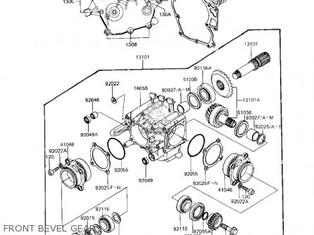FRONT BEVEL GEARS - KZ1100D2 SPECTRE 1983 USA CANADA