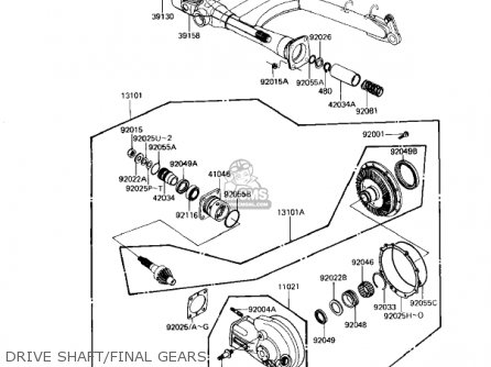 DRIVE SHAFT/FINAL GEARS - KZ1100D2 SPECTRE 1983 USA CANADA