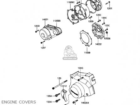 ENGINE COVERS - KZ1100D2 SPECTRE 1983 USA CANADA