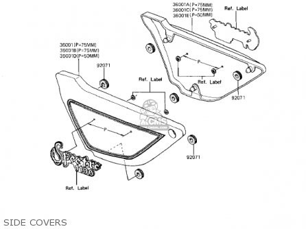 SIDE COVERS - KZ1100D2 SPECTRE 1983 USA CANADA