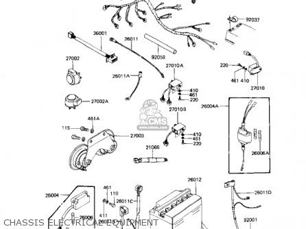 CHASSIS ELECTRICAL EQUIPMENT - KZ1100D2 SPECTRE 1983 USA CANADA