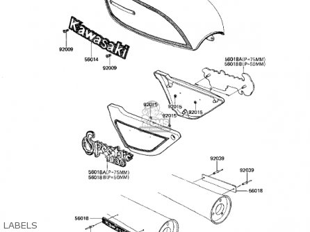 LABELS - KZ1100D2 SPECTRE 1983 USA CANADA