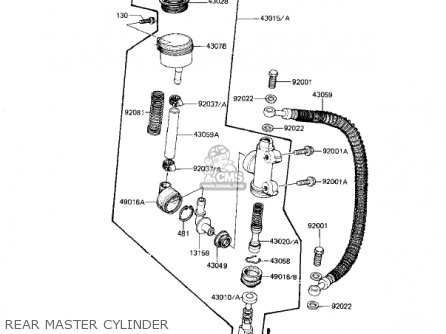 REAR MASTER CYLINDER - KZ1100D2 SPECTRE 1983 USA CANADA