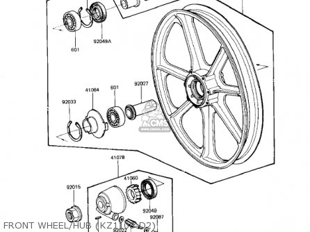 FRONT WHEEL/HUB (KZ1100-D2) - KZ1100D2 SPECTRE 1983 USA CANADA
