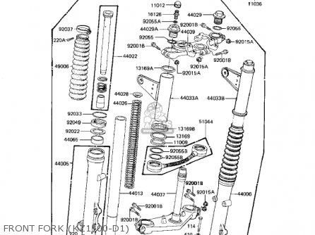 FRONT FORK (KZ1100-D1) - KZ1100D2 SPECTRE 1983 USA CANADA