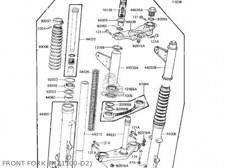 FRONT FORK (KZ1100-D2) - KZ1100D2 SPECTRE 1983 USA CANADA